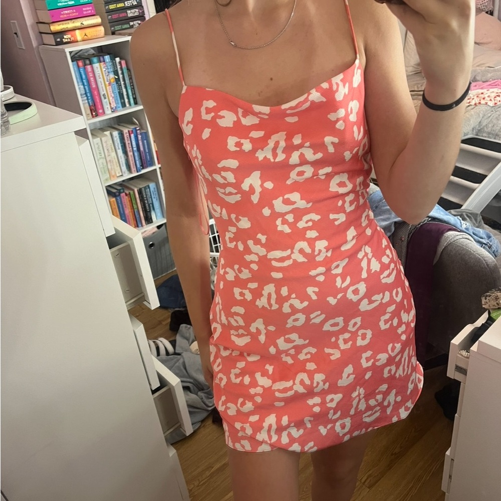 Princess Polly - NWOT Pink Leopard Print Silk Slip Dress